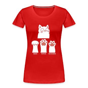 Rock Paper Scissors - Frauen Premium Bio T-Shirt - Rot - Vorne - Mia (176cm)