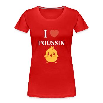 Simple multiples small hearts saint valentin flat - T-shirt bio Premium Femme - rouge - Devant - Mia (176cm)