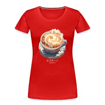 Kapuchīno - Women's Premium Organic T-Shirt - red - Front - Mia (176cm)