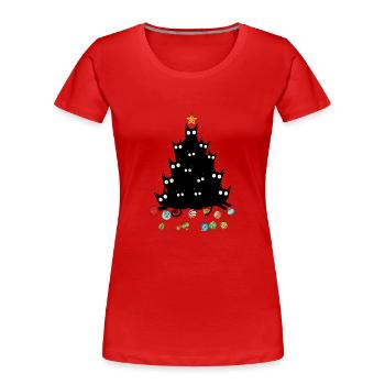 Cat Tree Christmas - Women's Premium Organic T-Shirt - red - Front - Mia (176cm)