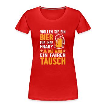 Lustige Bier Sprüche Biertrinker im Bierzelt Pils - Frauen Premium Bio T-Shirt - Rot - Vorne - Mia (176cm)