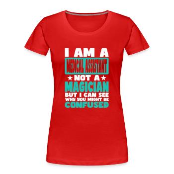 Medizinische Fachangestellte - Frauen Premium Bio T-Shirt - Rot - Vorne - Mia (176cm)
