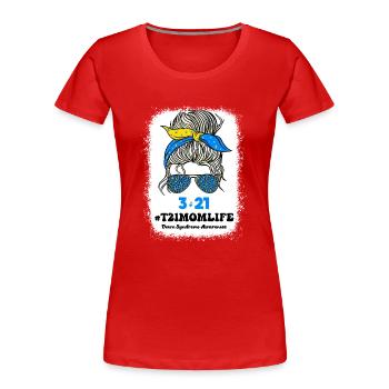 T21 Journée mondiale de la trisomie 21 321 Soutien à la sensibilisation - T-shirt bio Premium Femme - rouge - Devant - Mia (176cm)