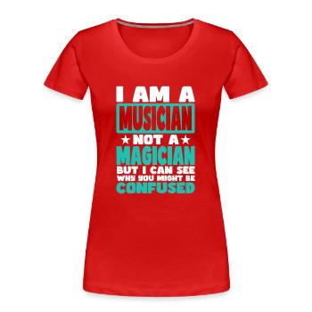 Musicien - T-shirt bio Premium Femme - rouge - Devant - Mia (176cm)