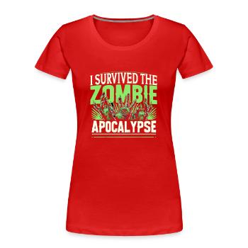 Horrorfilm-fan Zombie-horror Klassischer - Frauen Premium Bio T-Shirt - Rot - Vorne - Mia (176cm)