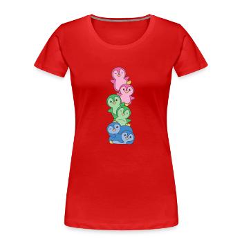 Polysexuell Flag Pride LGBTQ süße Pinguin - Frauen Premium Bio T-Shirt - Rot - Vorne - Mia (176cm)