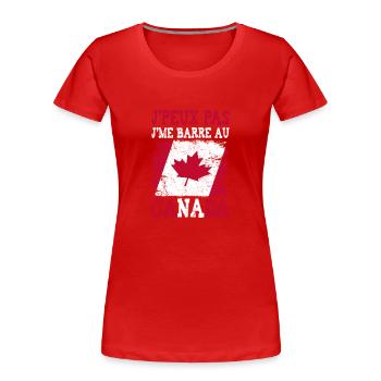 Ich kann nicht in Kanada stecken bleiben - Frauen Premium Bio T-Shirt - Rot - Vorne - Mia (176cm)