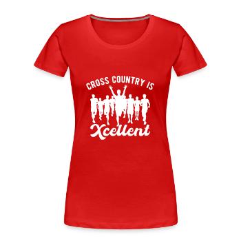 Design de coureur de cross-country - Entraîneur XC - Course à pied - T-shirt bio Premium Femme - rouge - Devant - Mia (176cm)