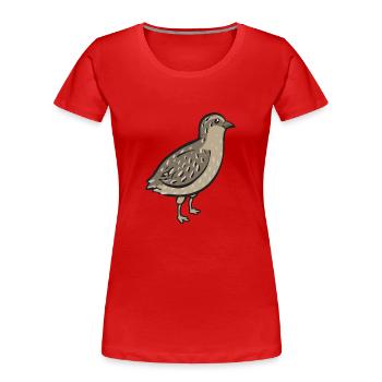 Oiseau de caille - T-shirt bio Premium Femme - rouge - Devant - Mia (176cm)
