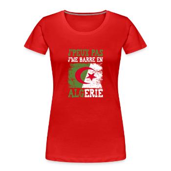 Ich kann nicht in Algerien stecken bleiben - Frauen Premium Bio T-Shirt - Rot - Vorne - Mia (176cm)