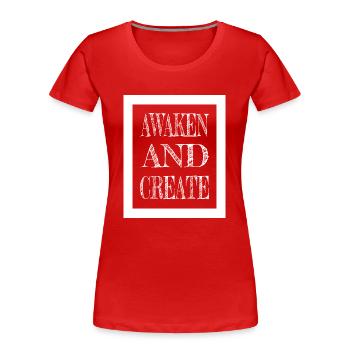 geek sayings innovative ideas - Frauen Premium Bio T-Shirt - Rot - Vorne - Mia (176cm)