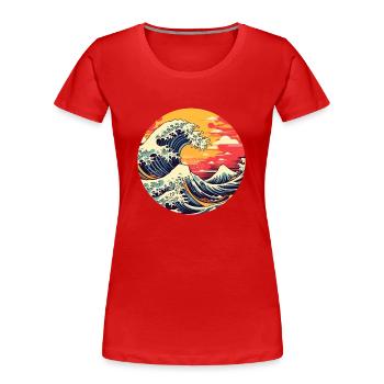 Große Welle The Great Wave Kanagawa - Frauen Premium Bio T-Shirt - Rot - Vorne - Mia (176cm)
