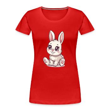 Cute Bunny, Easter Bunny, Easter Gift, Animal Love - Women's Premium Organic T-Shirt - red - Front - Mia (176cm)