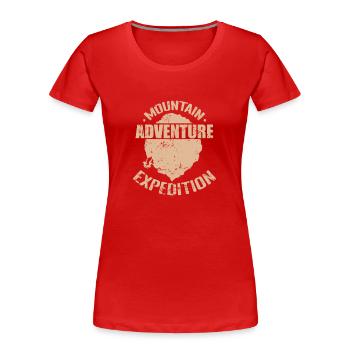 Adventure Expedition Bouldern - Frauen Premium Bio T-Shirt - Rot - Vorne - Mia (176cm)