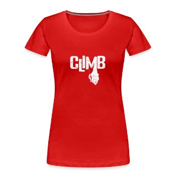 Climb Bouldern - Frauen Premium Bio T-Shirt - Rot - Vorne - Mia (176cm)