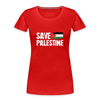 Palestine libre Gaza Drapeau arabe Liberté - T-shirt bio Premium Femme - rouge - Devant - Mia (176cm)