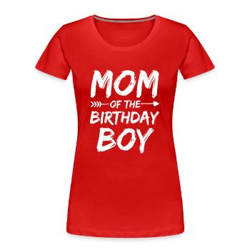 Mutter des Geburtstagskindes passend zur Familienfeier - Frauen Premium Bio T-Shirt - Rot - Vorne - Mia (176cm)