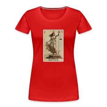 Tarotkarten Tarotkarte Justice Gerechtigkeit - Frauen Premium Bio T-Shirt - Rot - Vorne - Mia (176cm)