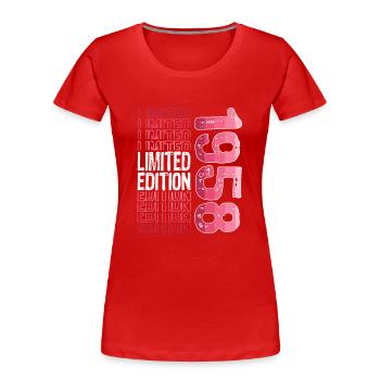 Limited Edition Since 1958 Birthday Vintage 1958 - Women's Premium Organic T-Shirt - red - Front - Mia (176cm)