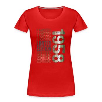 Limited Edition Since 1958 Birthday Vintage 1958 - Women's Premium Organic T-Shirt - red - Front - Mia (176cm)