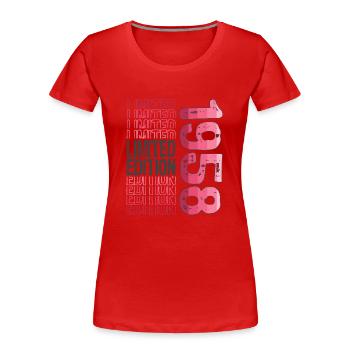 Limited Edition Since 1958 Birthday Vintage 1958 - Women's Premium Organic T-Shirt - red - Front - Mia (176cm)