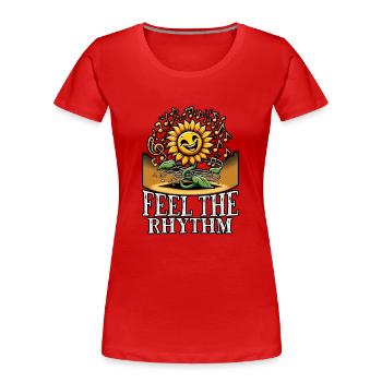 Songtexte Musikliebhaber Songwriter Musikfestival - Frauen Premium Bio T-Shirt - Rot - Vorne - Mia (176cm)