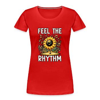 Songtexte Musikliebhaber Songwriter Musikfestival - Frauen Premium Bio T-Shirt - Rot - Vorne - Mia (176cm)