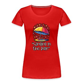 Songtexte Musikliebhaber Songwriter Musikfestival - Frauen Premium Bio T-Shirt - Rot - Vorne - Mia (176cm)