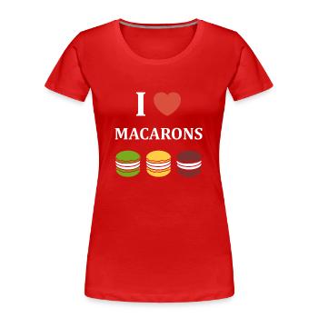 i love macarons - T-shirt bio Premium Femme - rouge - Devant - Mia (176cm)