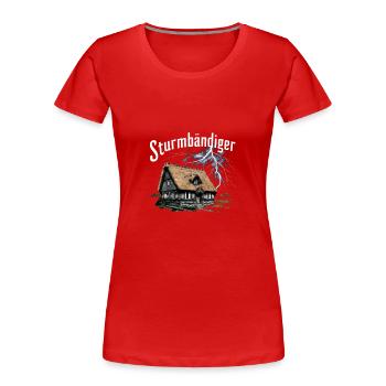 Storm Enthusiasts Thunderstorm Night Country House - Women's Premium Organic T-Shirt - red - Front - Mia (176cm)