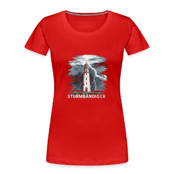 Stormbending Lighthouse Thunderstorm Powerful - Women's Premium Organic T-Shirt - red - Front - Mia (176cm)
