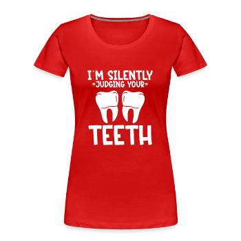 Orthodontist Orthodontic Dental - Women's Premium Organic T-Shirt - red - Front - Mia (176cm)