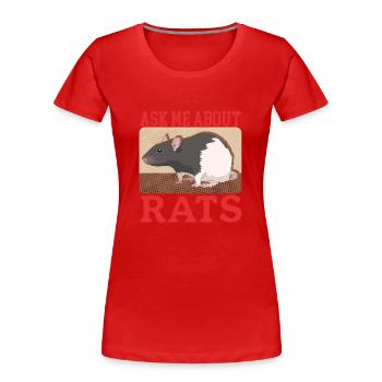 Ratten Rattenbesitzer Rattenliebhaber Geschenk - Frauen Premium Bio T-Shirt - Rot - Vorne - Mia (176cm)