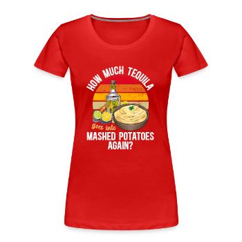 Purée de pommes de terre Purée de pommes de terre - T-shirt bio Premium Femme - rouge - Devant - Mia (176cm)
