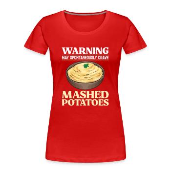 Purée de pommes de terre Purée de pommes de terre - T-shirt bio Premium Femme - rouge - Devant - Mia (176cm)