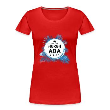 Hurghada 2024 Bunt - Frauen Premium Bio T-Shirt - Rot - Vorne - Mia (176cm)