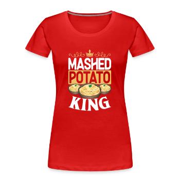 Purée de pommes de terre Purée de pommes de terre - T-shirt bio Premium Femme - rouge - Devant - Mia (176cm)