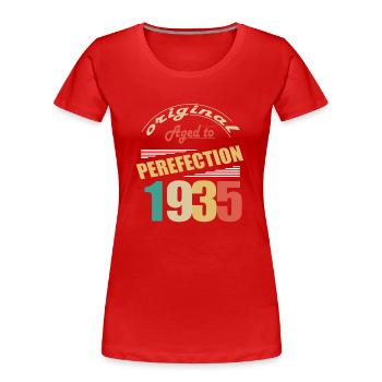 J’ai 89 ans | Je suis né en 1935 - birth - T-shirt bio Premium Femme - rouge - Devant - Mia (176cm)