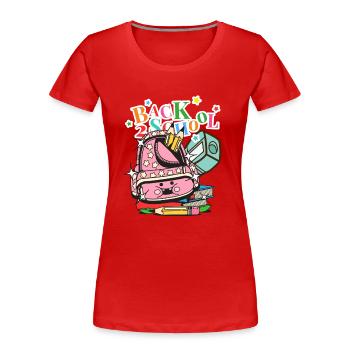 Fournitures scolaires - T-shirt bio Premium Femme - rouge - Devant - Mia (176cm)