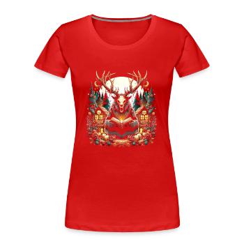 Conteur Wendigo - T-shirt bio Premium Femme - rouge - Devant - Mia (176cm)
