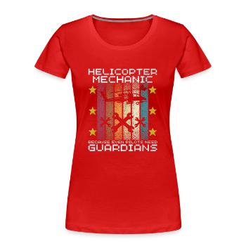 Hubschrauber-Mechaniker Wächter-Stolz - Frauen Premium Bio T-Shirt - Rot - Vorne - Mia (176cm)