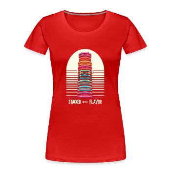 Amateurs de macarons Macarons français - T-shirt bio Premium Femme - rouge - Devant - Mia (176cm)