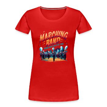 Marching Band Clarinetist School Rehearsal Music - Women's Premium Organic T-Shirt - red - Front - Mia (176cm)