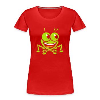 Heuschrecke - Frauen Premium Bio T-Shirt - Rot - Vorne - Mia (176cm)