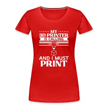 3D Printer 3D Printing - Women's Premium Organic T-Shirt - red - Front - Mia (176cm)