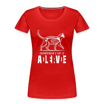 Schrödinger's Cat - Women's Premium Organic T-Shirt - red - Front - Mia (176cm)