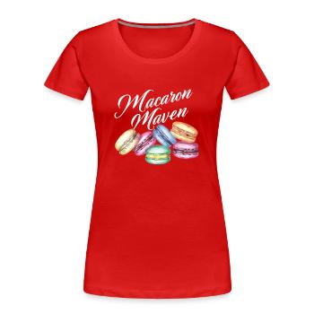 Amateurs de macarons Macarons français - T-shirt bio Premium Femme - rouge - Devant - Mia (176cm)