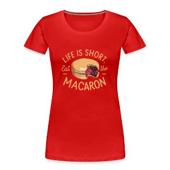 Amateurs de macarons Macarons français - T-shirt bio Premium Femme - rouge - Devant - Mia (176cm)
