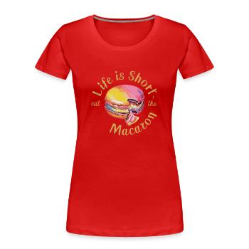 Amateurs de macarons Macarons français - T-shirt bio Premium Femme - rouge - Devant - Mia (176cm)