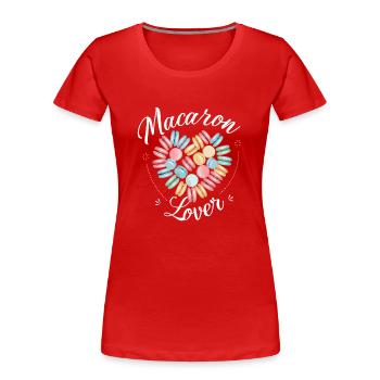 Amateurs de macarons Macarons français - T-shirt bio Premium Femme - rouge - Devant - Mia (176cm)